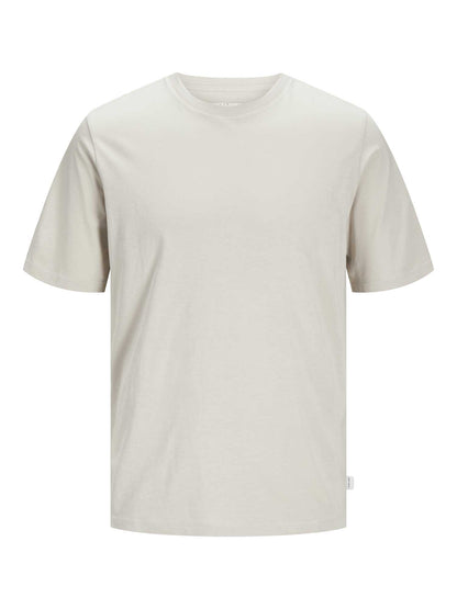 T-SHIRT BASIC GIROCOLLO JACK&JONES DA RAGAZZO PANNA