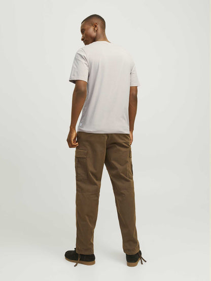 T-SHIRT BASIC GIROCOLLO JACK&JONES DA RAGAZZO PANNA