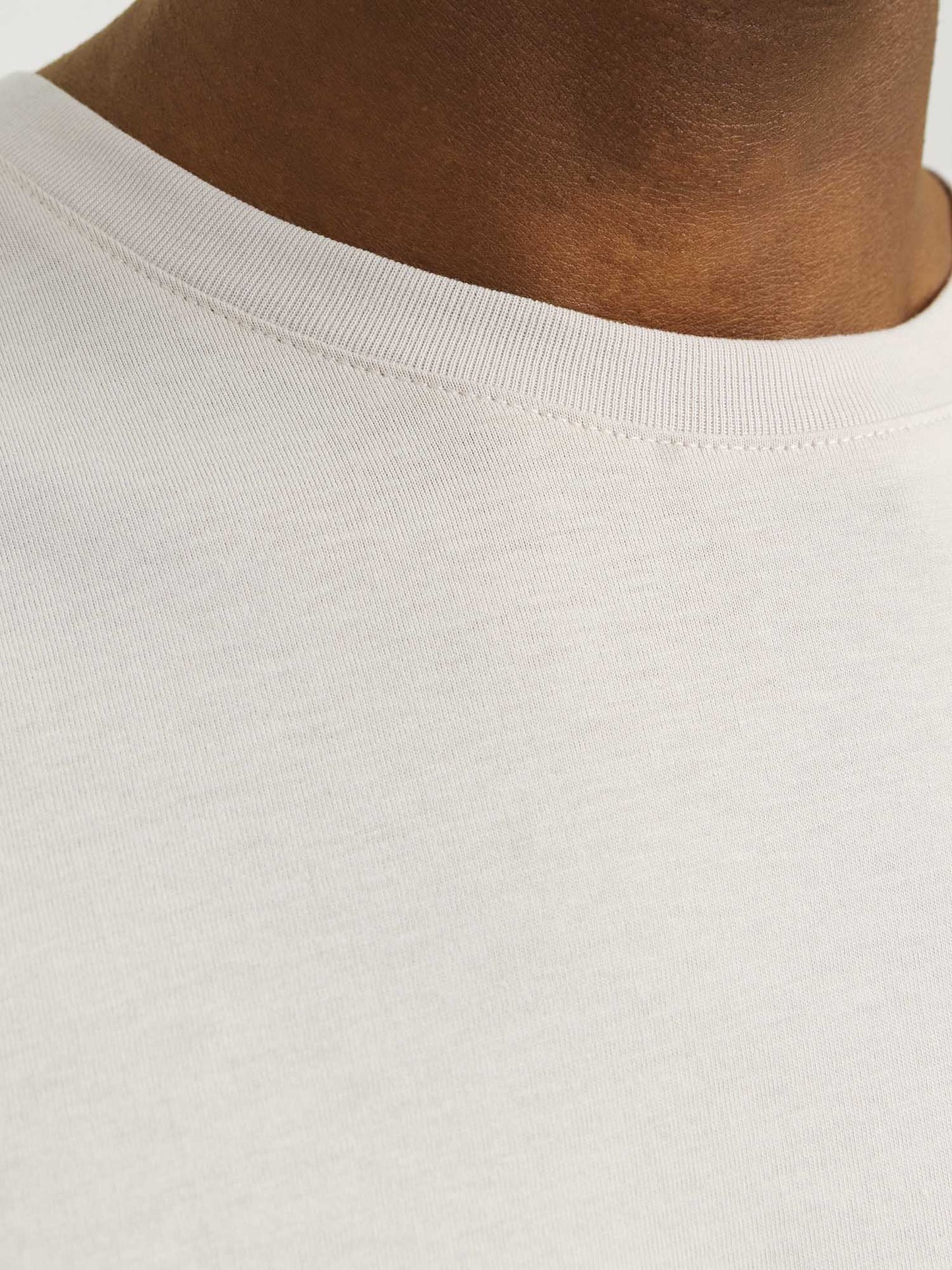 T-SHIRT BASIC GIROCOLLO JACK&JONES DA RAGAZZO PANNA