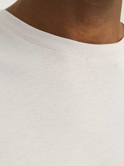 T-SHIRT BASIC GIROCOLLO JACK&JONES DA RAGAZZO PANNA