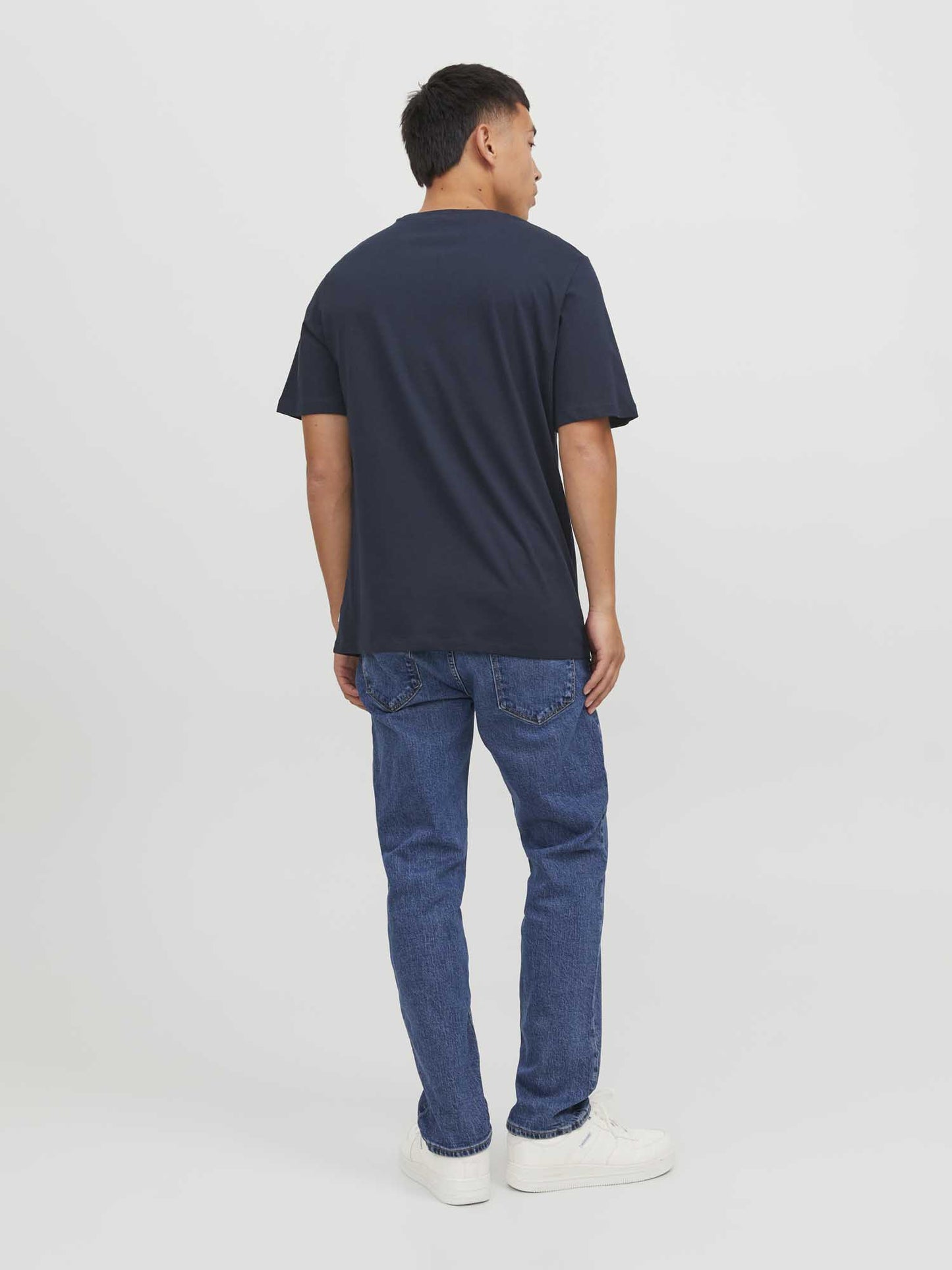 T-SHIRT BASIC GIROCOLLO JACK&JONES DA RAGAZZO BLU