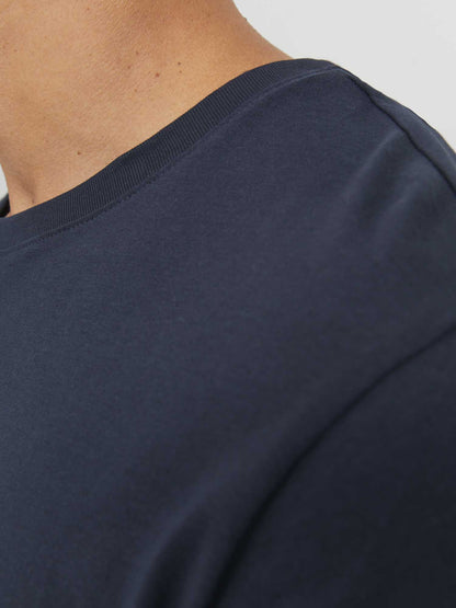 T-SHIRT BASIC GIROCOLLO JACK&JONES DA RAGAZZO BLU
