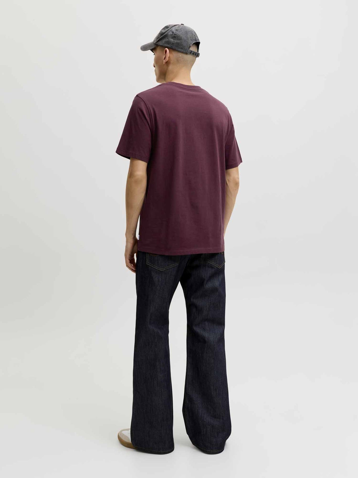 Jack&Jones Organic, t-shirt maniche corte da uomo bordeaux