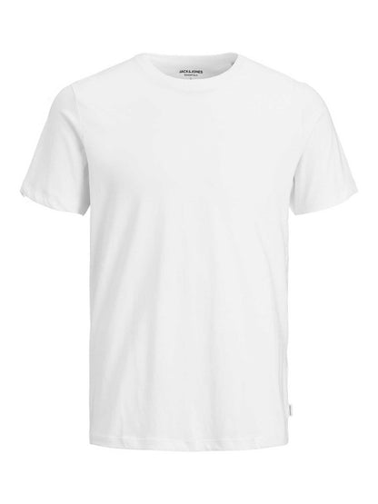 T-SHIRT BASIC GIROCOLLO JACK&JONES DA RAGAZZO BIANCO