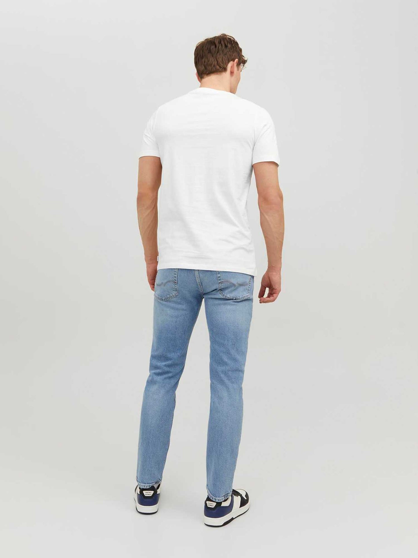 T-SHIRT BASIC GIROCOLLO JACK&JONES DA RAGAZZO BIANCO