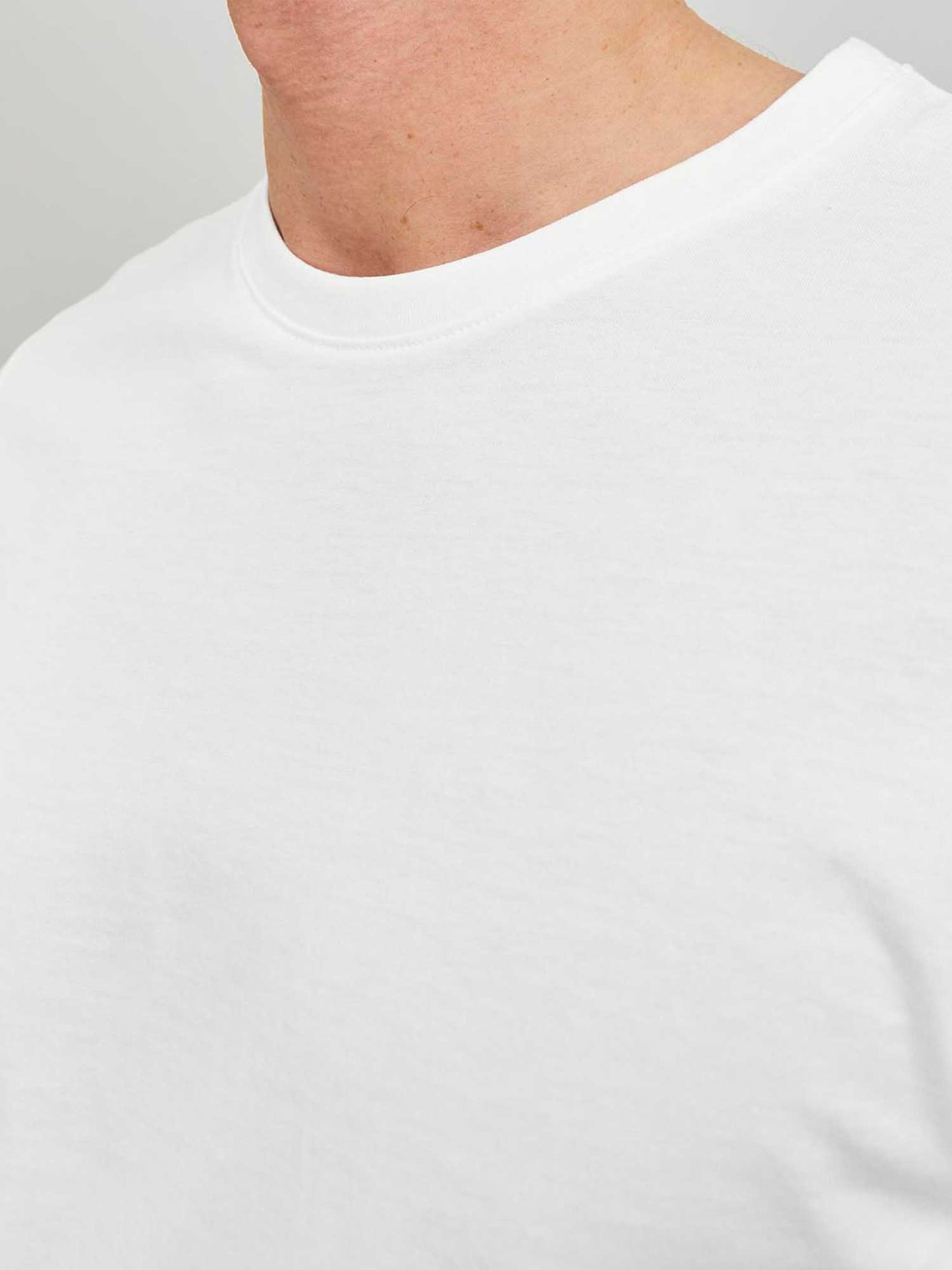 T-SHIRT BASIC GIROCOLLO JACK&JONES DA RAGAZZO BIANCO