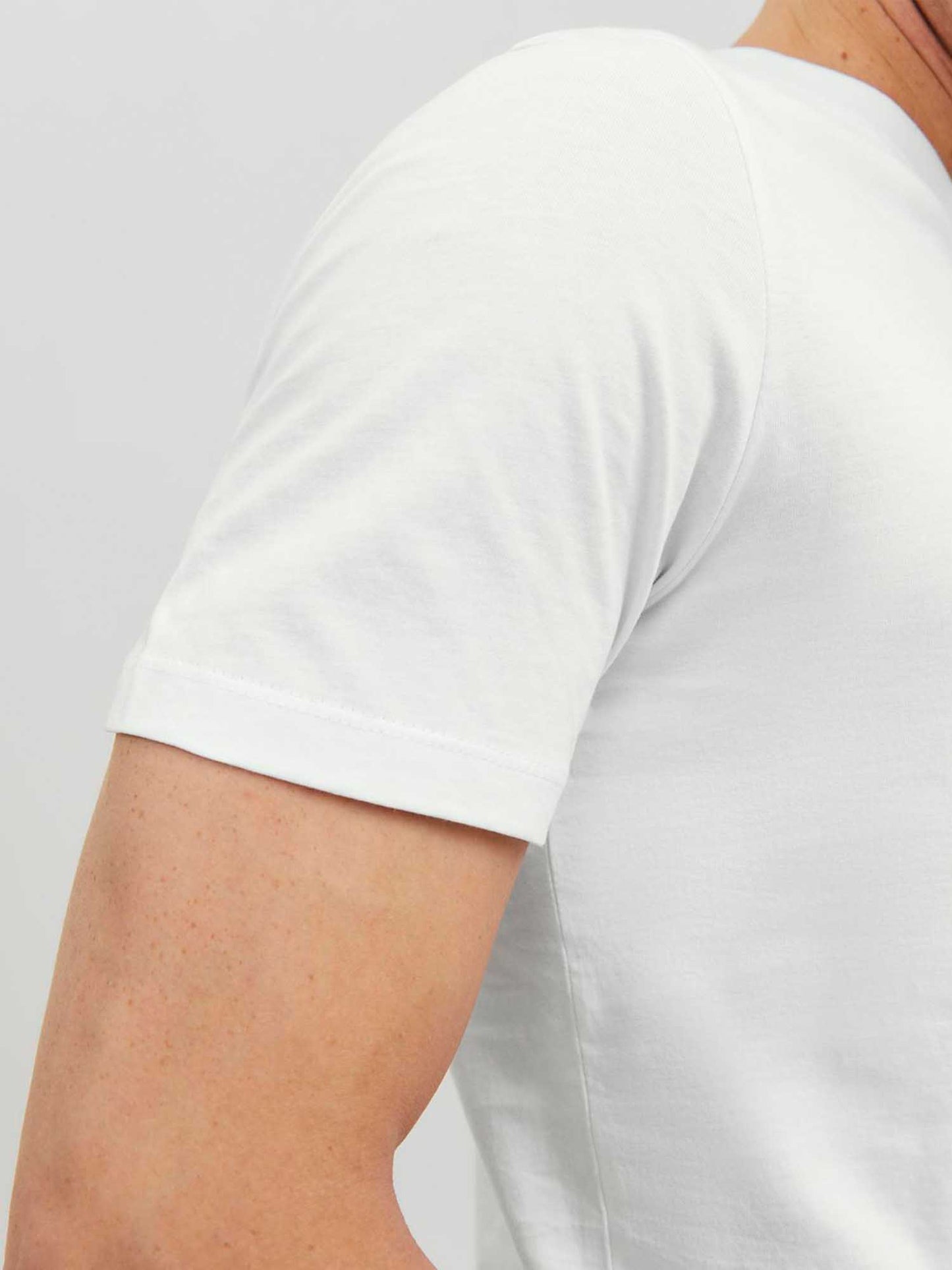 T-SHIRT BASIC GIROCOLLO JACK&JONES DA RAGAZZO BIANCO