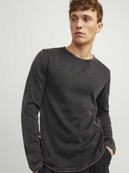 PULLOVER LEO JACK&JONES DA UOMO ANTRACITE