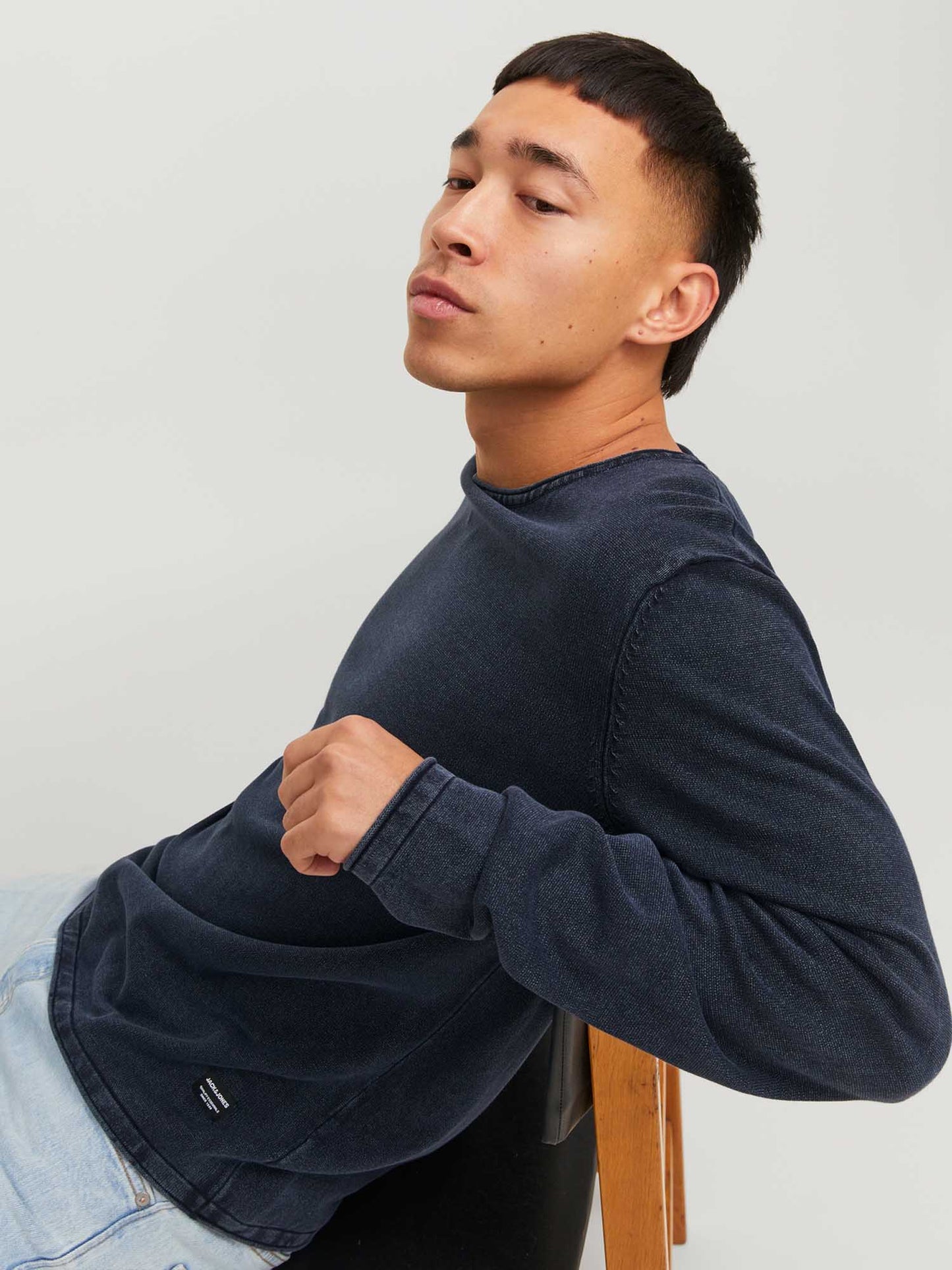 PULLOVER LEO JACK&JONES DA UOMO BLU