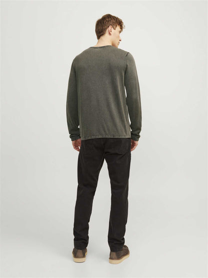 PULLOVER LEO JACK&JONES DA UOMO VERDE MILITARE