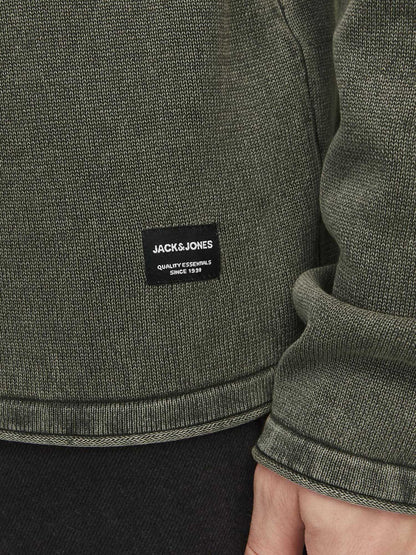 PULLOVER LEO JACK&JONES DA UOMO VERDE MILITARE