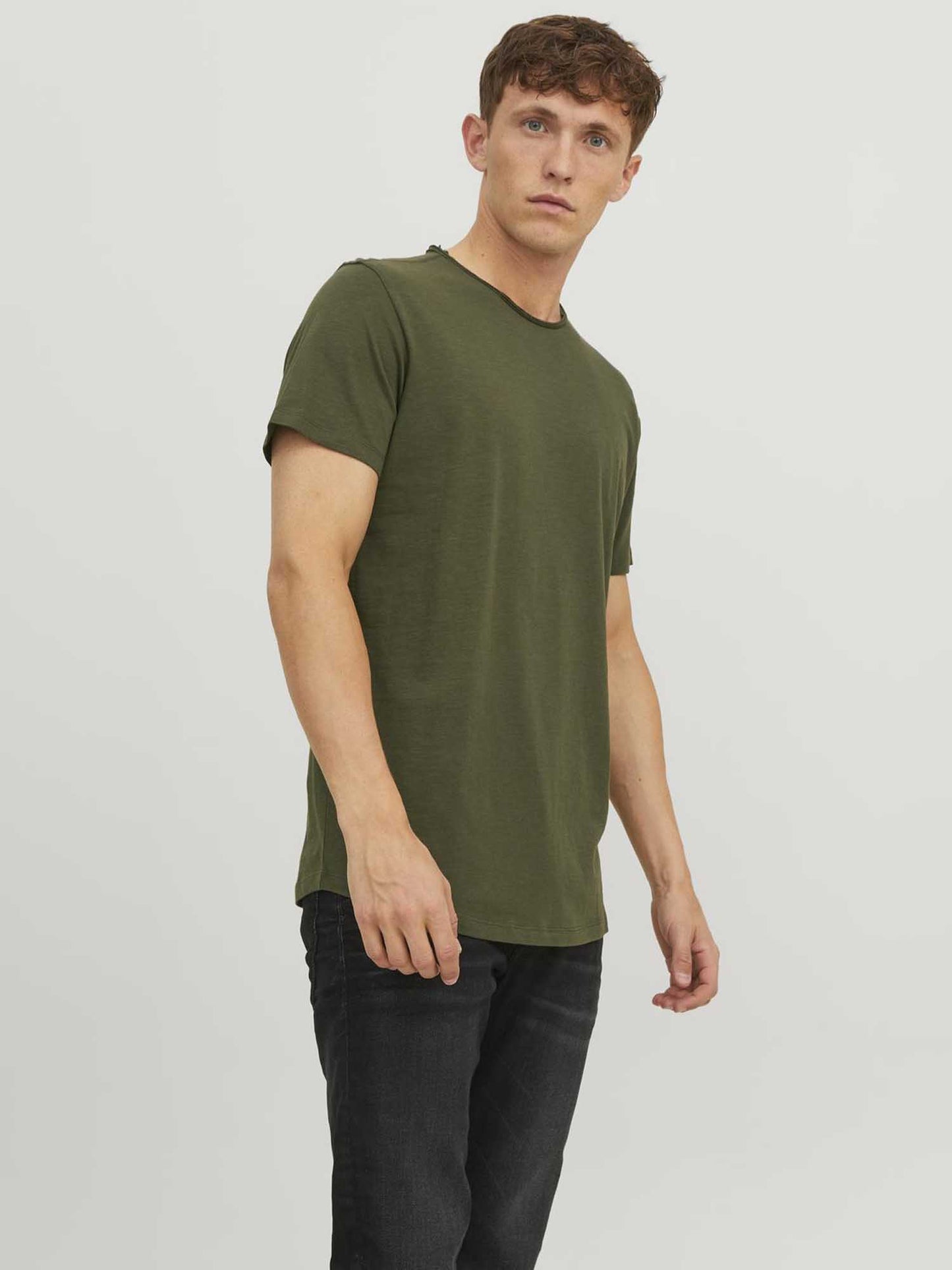 T-SHIRT JACK & JONES UOMO VERDE MILITARE