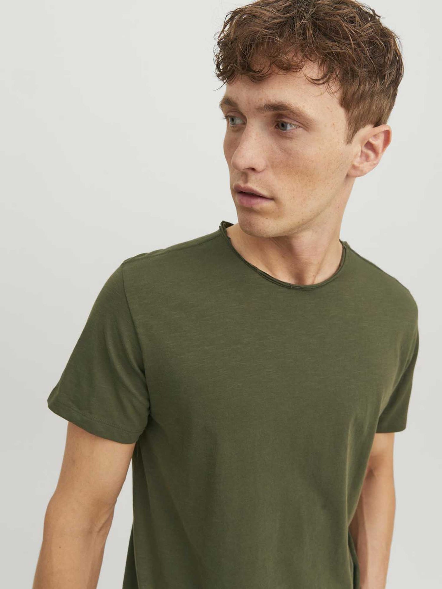 T-SHIRT JACK & JONES UOMO VERDE MILITARE