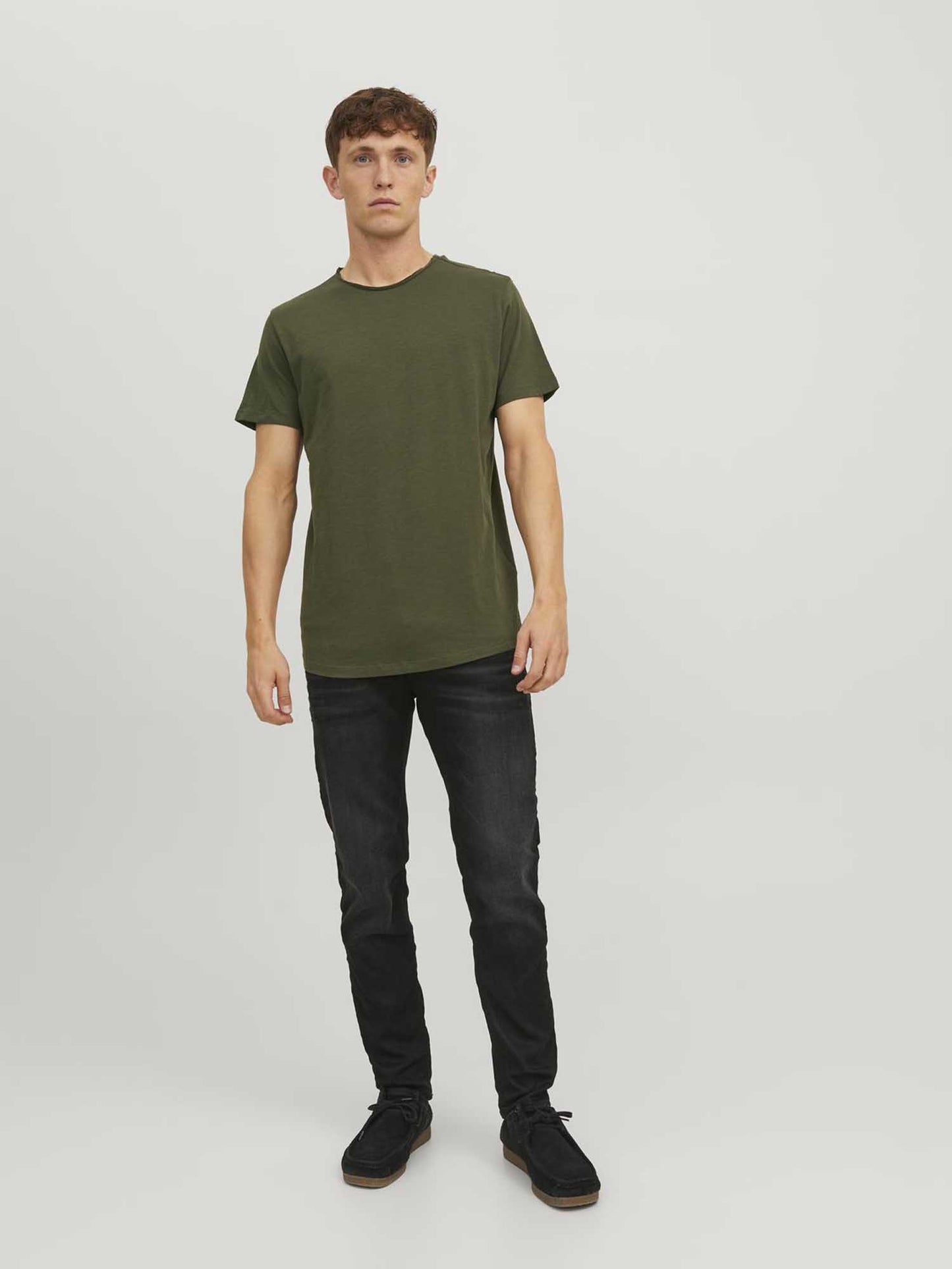 T-SHIRT JACK & JONES UOMO VERDE MILITARE