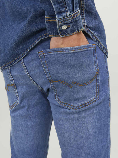 Jeans Glenn slim fit da uomo in denim blu