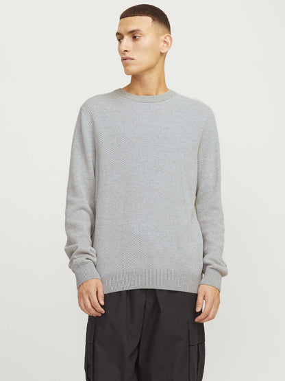 PULLOVER GLOBE JACK&JONES DA UOMO GRIGIO CHIARO