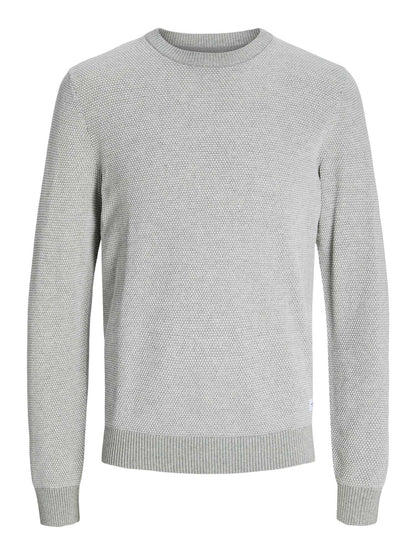 PULLOVER GLOBE JACK&JONES DA UOMO GRIGIO CHIARO