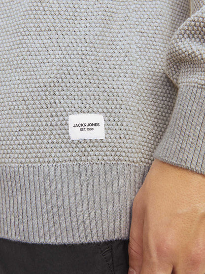 PULLOVER GLOBE JACK&JONES DA UOMO GRIGIO CHIARO