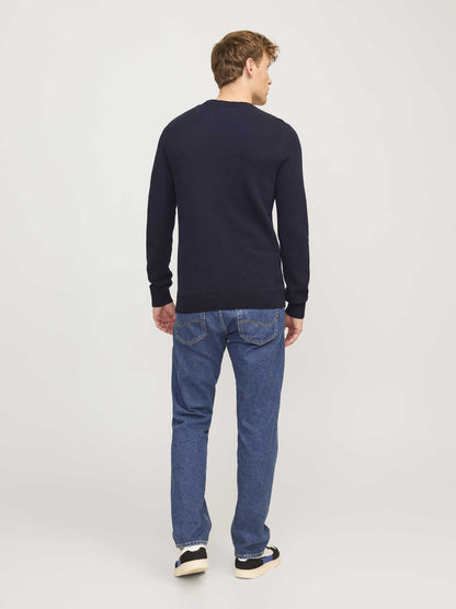 PULLOVER GLOBE JACK&JONES DA UOMO BLU