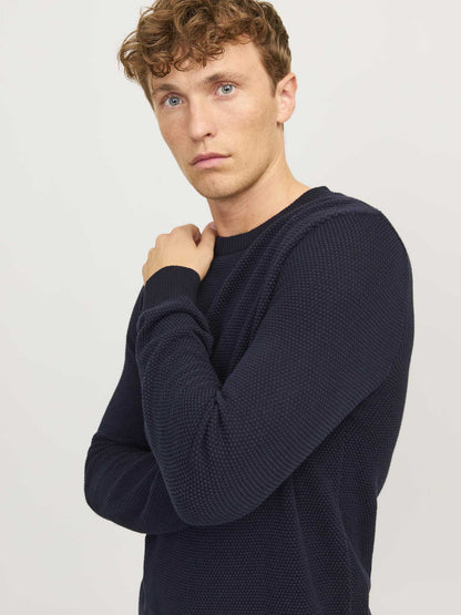 PULLOVER GLOBE JACK&JONES DA UOMO BLU