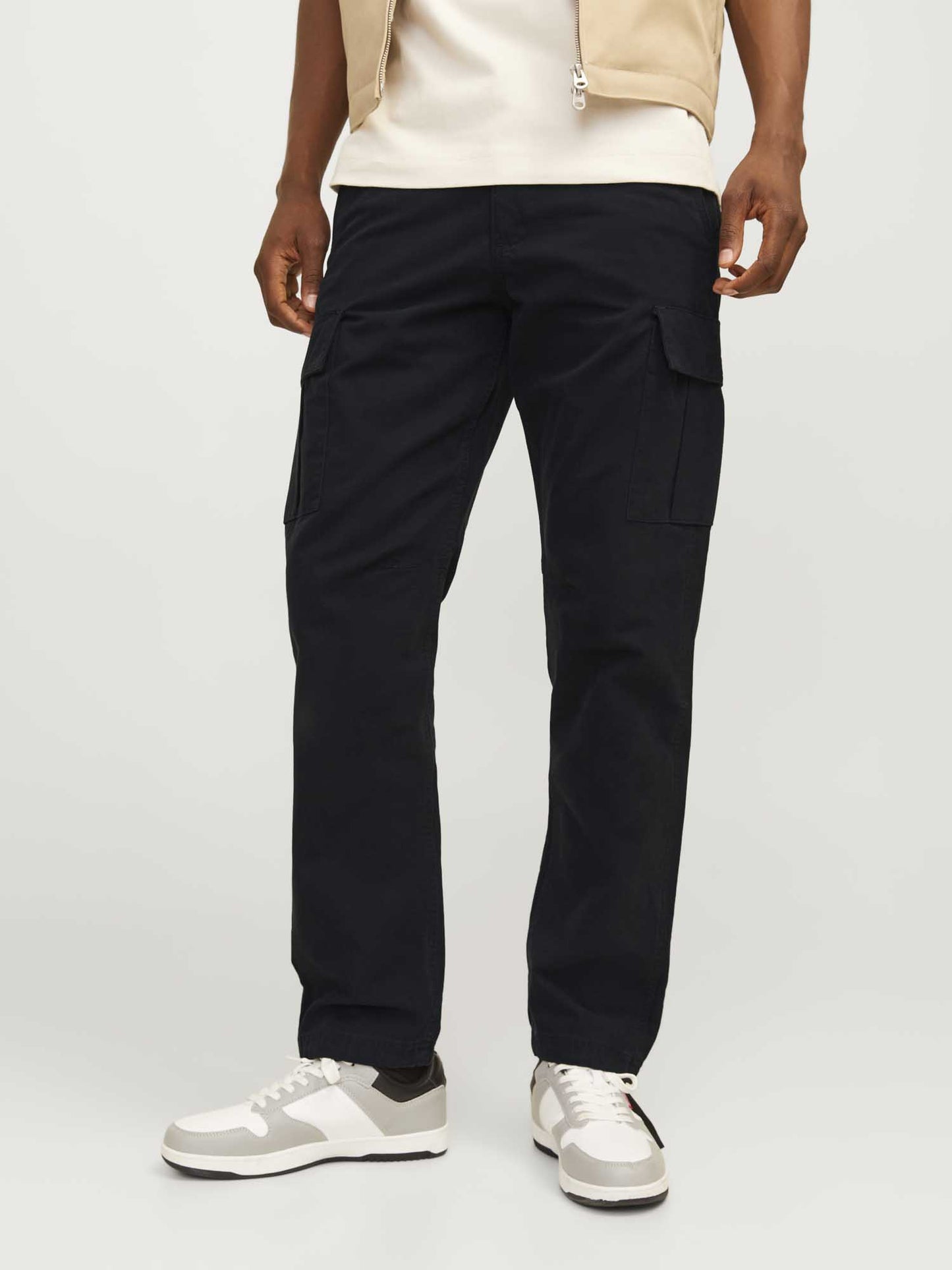 PANTALONE CARGO KANE JACK&JONES DA RAGAZZO NERO