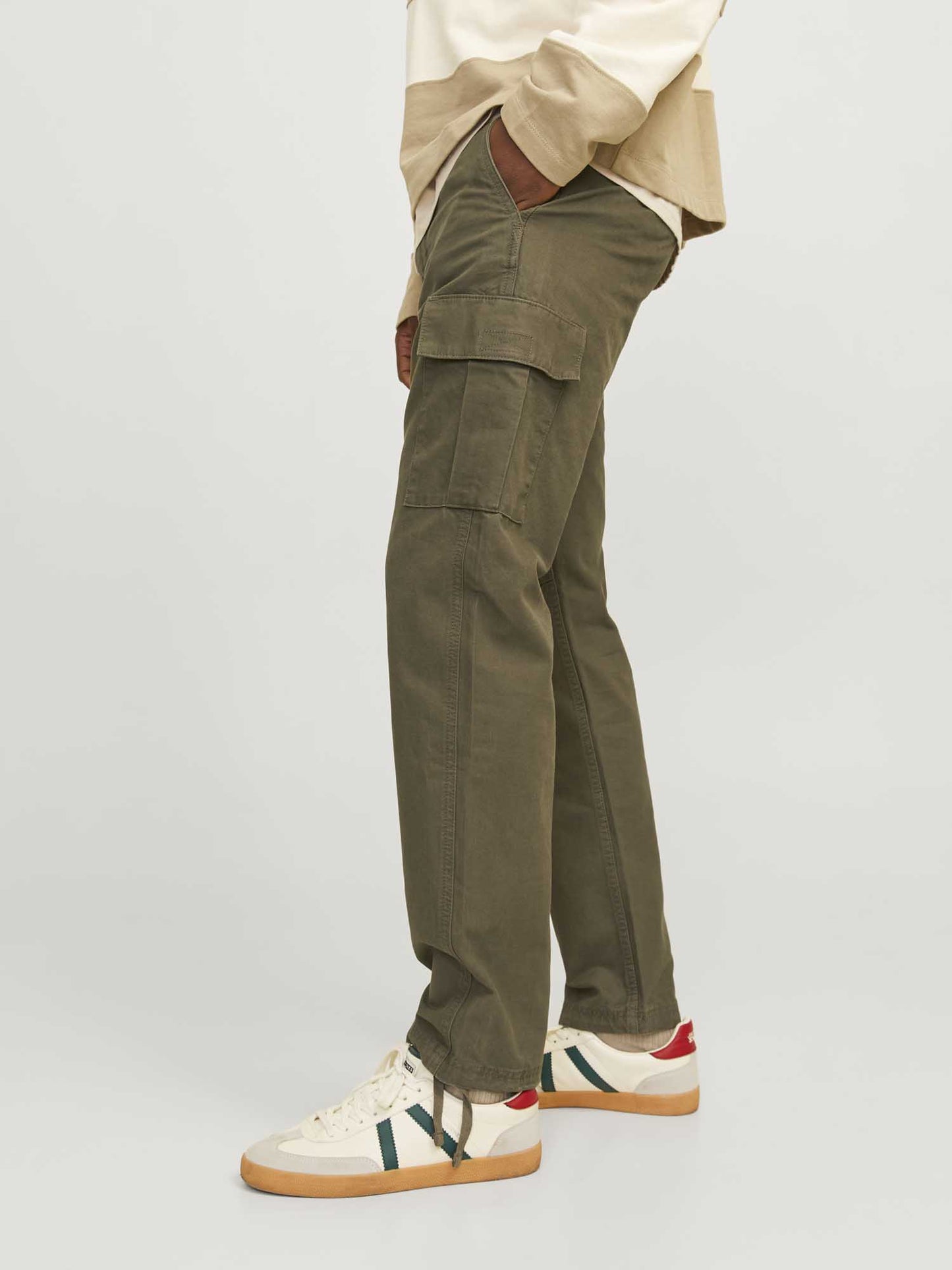 PANTALONE CARGO KANE JACK&JONES DA RAGAZZO VERDE OLIVA