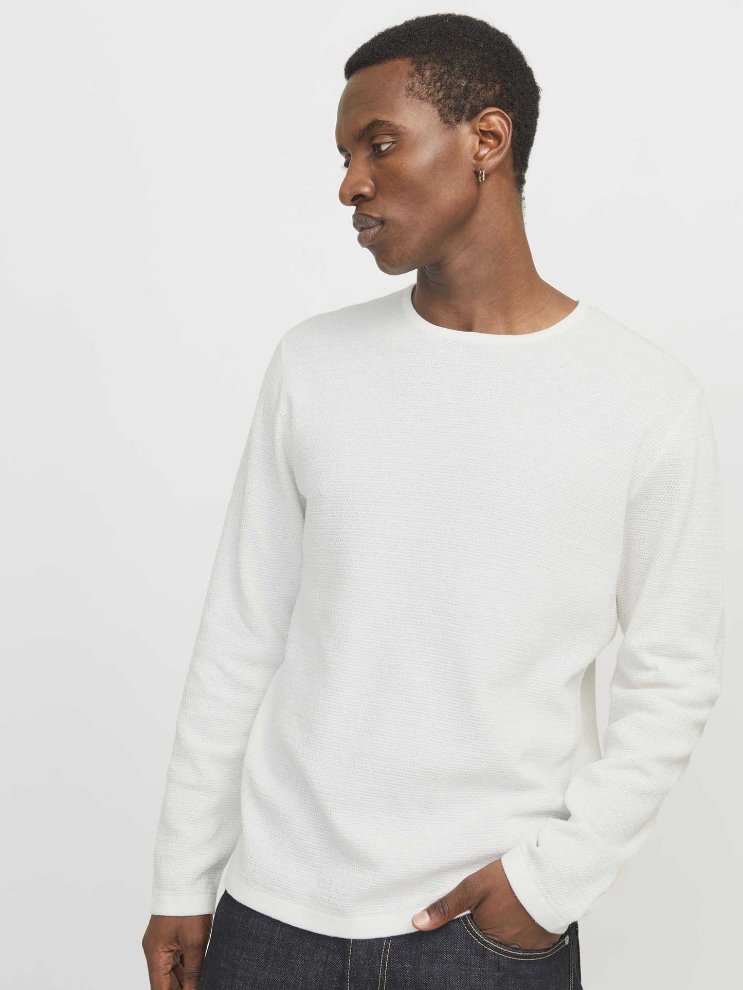 PULLOVER GEORGE JACK&JONES DA UOMO PANNA