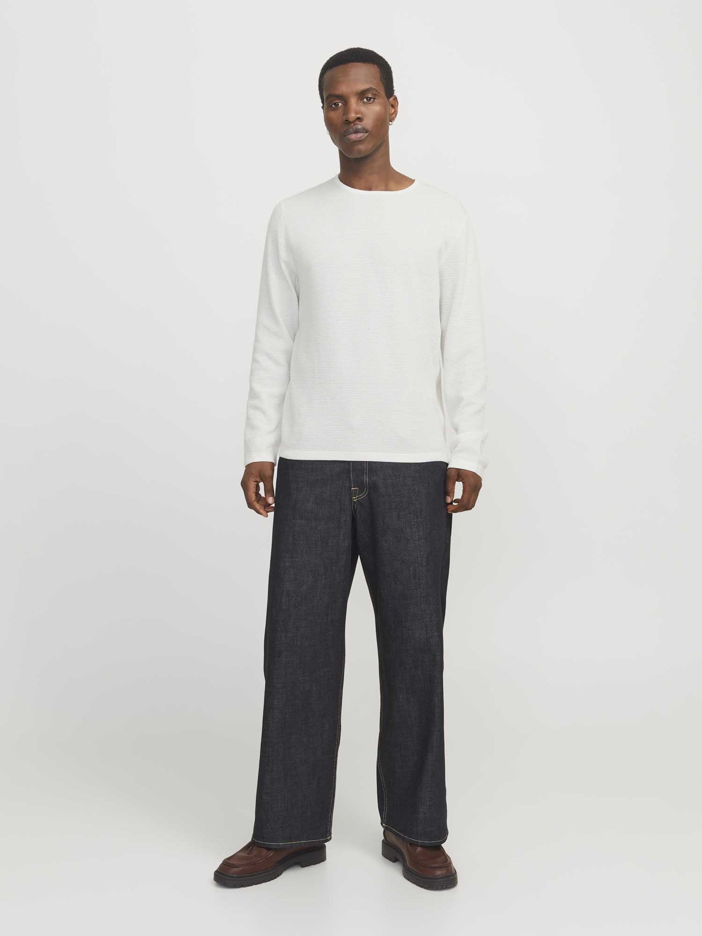 PULLOVER GEORGE JACK&JONES DA UOMO PANNA