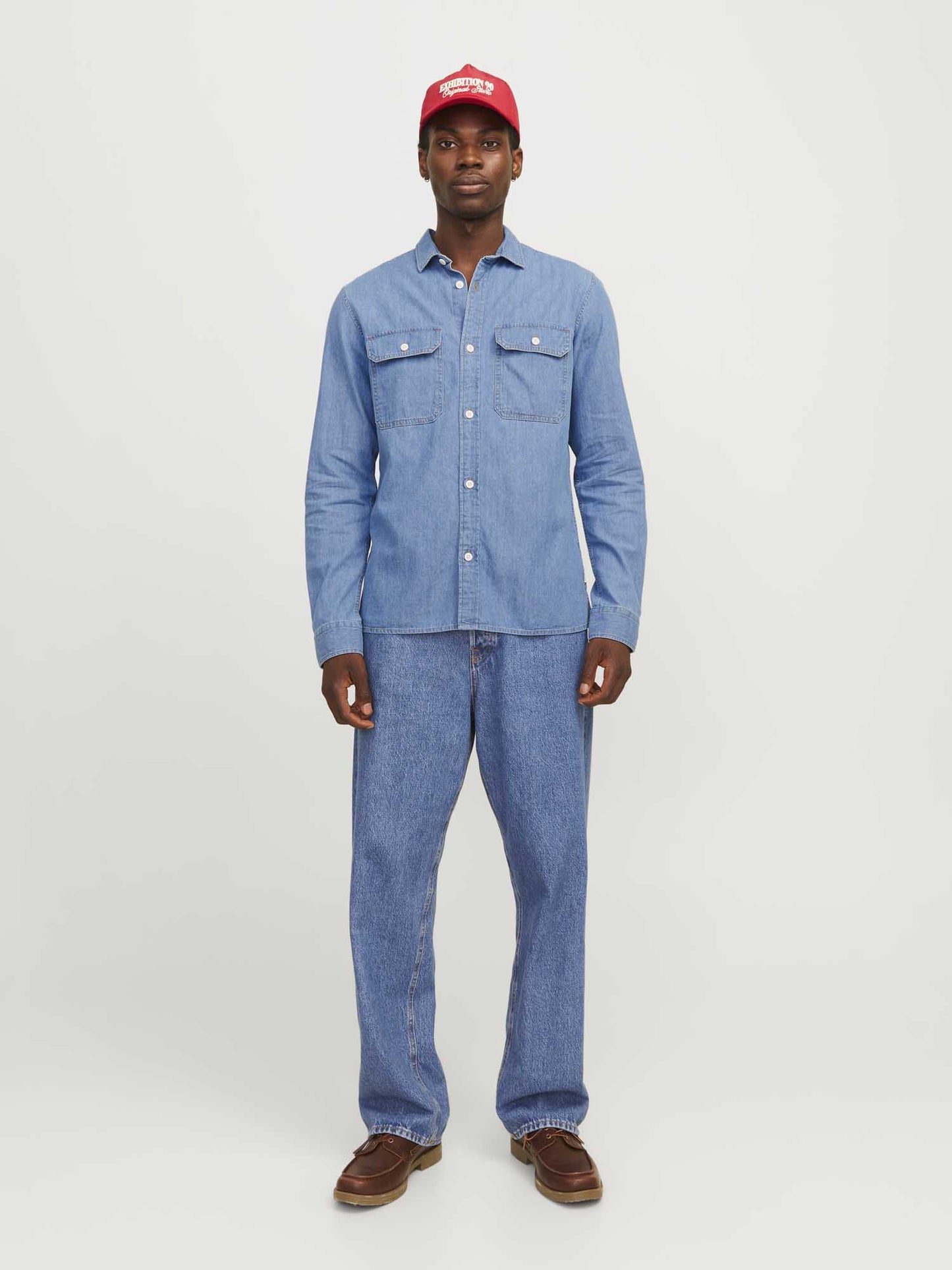 CAMICIA TRAVIS JACK&JONES DA UOMO JEANS CHIARO