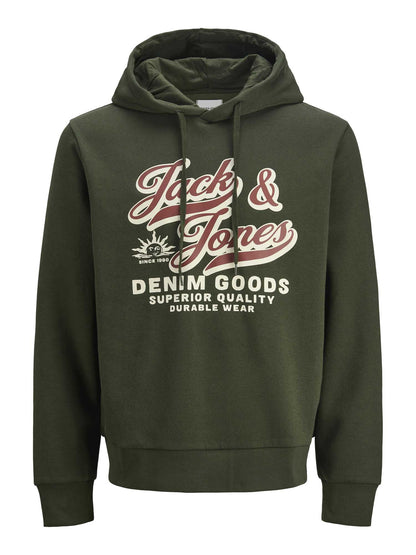 FELPA CON STAMPA LOGO JACK&JONES DA RAGAZZO VERDE