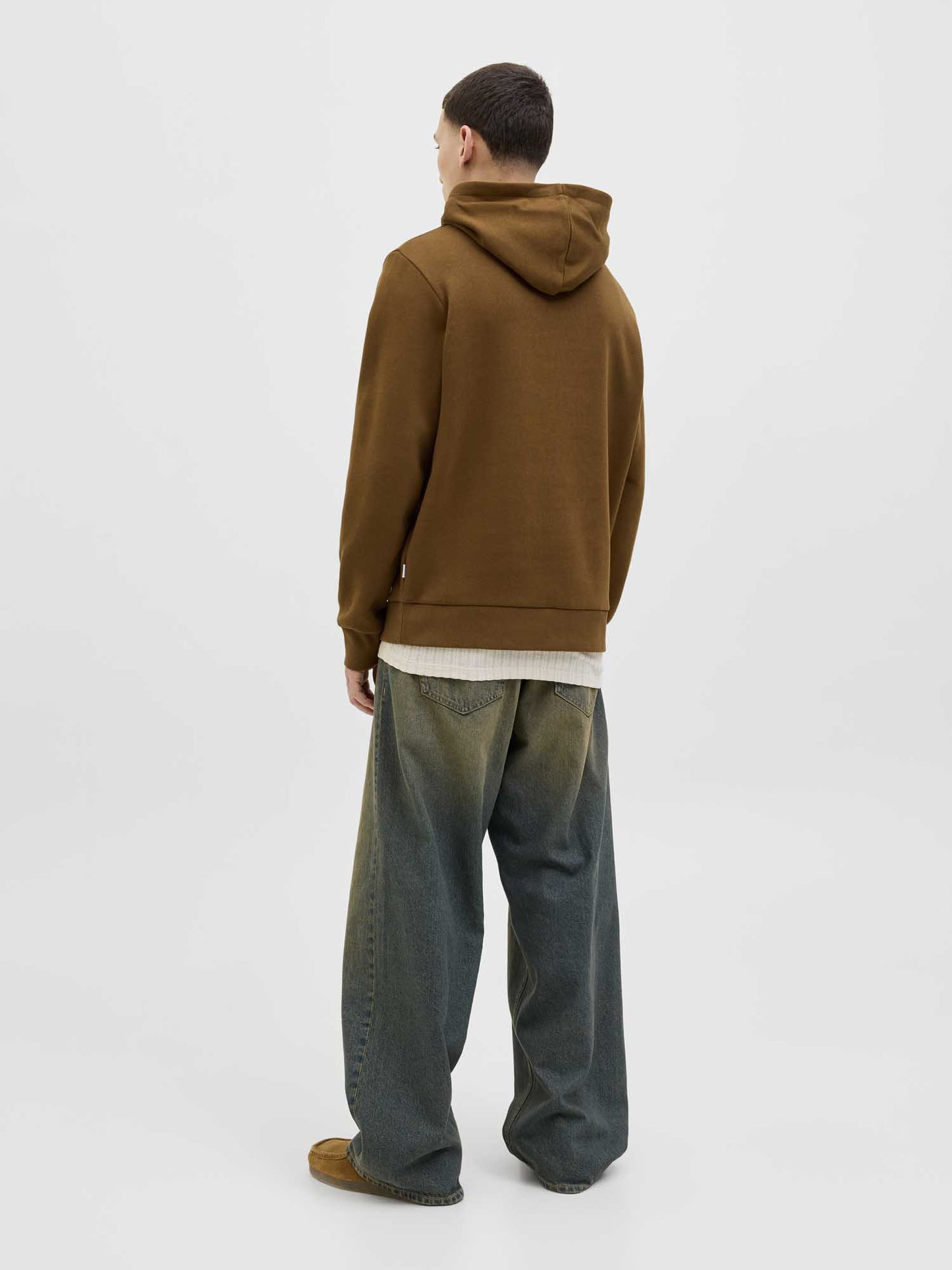 FELPA CON STAMPA LOGO JACK&JONES DA RAGAZZO MARRONE