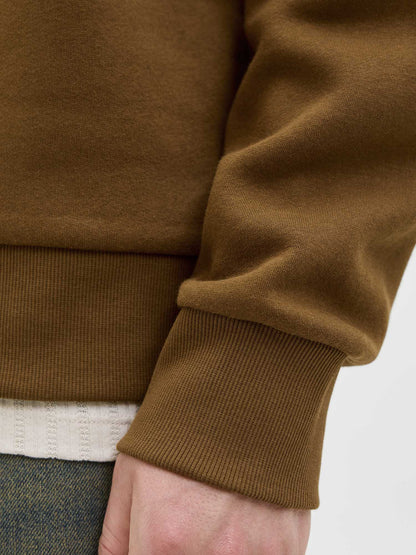 FELPA CON STAMPA LOGO JACK&JONES DA RAGAZZO MARRONE