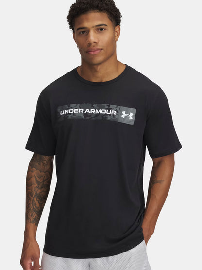 T-SHIRT CHEST STRIPE UNDER ARMOUR DA UOMO NERO
