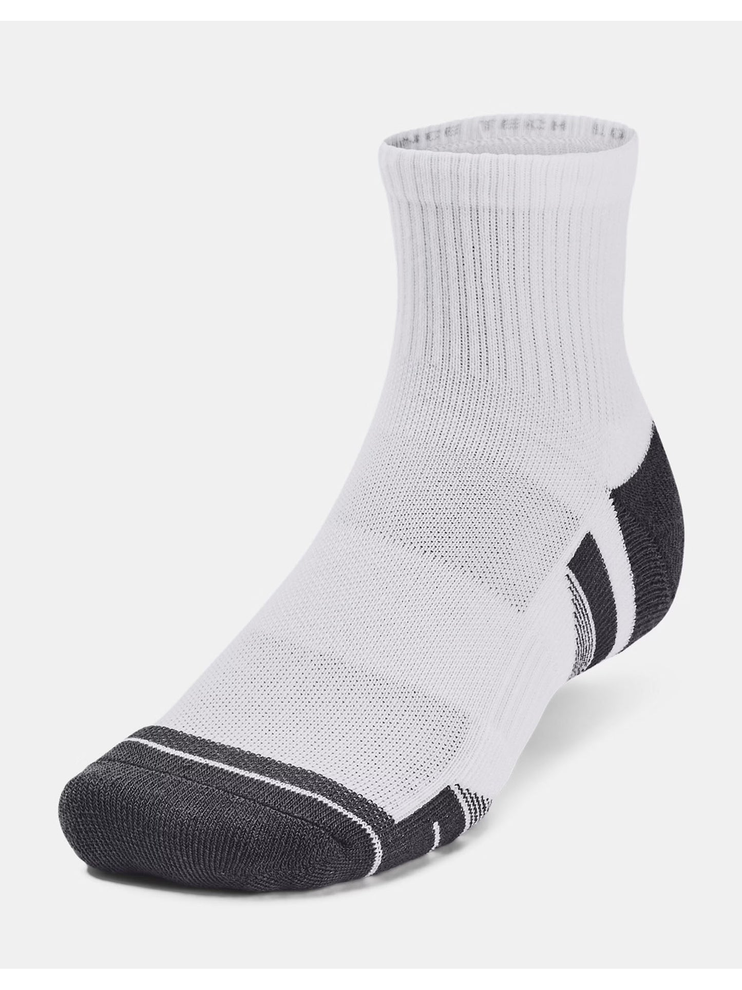 Under Armour Performance Tech, calze sportive unisex bianche triple pack
