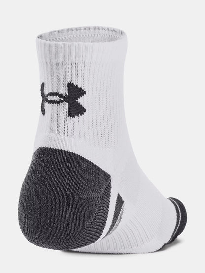Under Armour Performance Tech, calze sportive unisex bianche triple pack