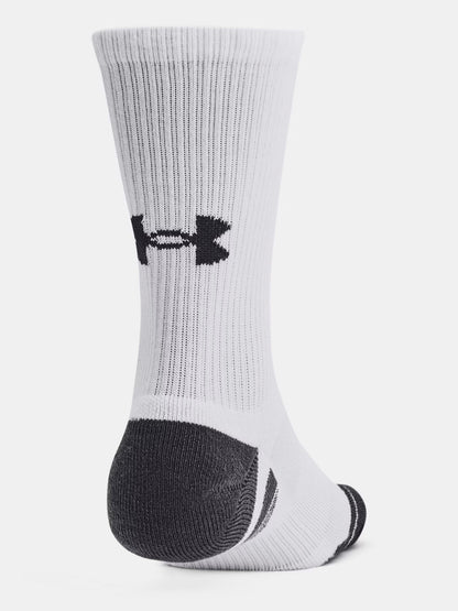 Under Armour Performance Tech, calze sportive unisex bianche in 3 pack