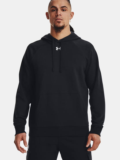 FELPA RIVAL CON CAPPUCCIO UNDER ARMOUR DA UOMO NERO