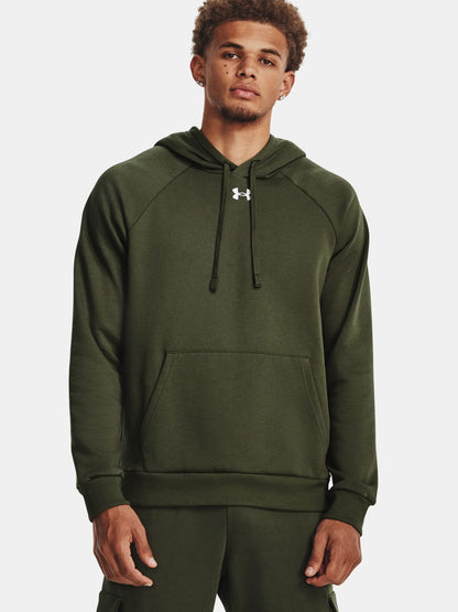 FELPA RIVAL CON CAPPUCCIO UNDER ARMOUR DA UOMO VERDE