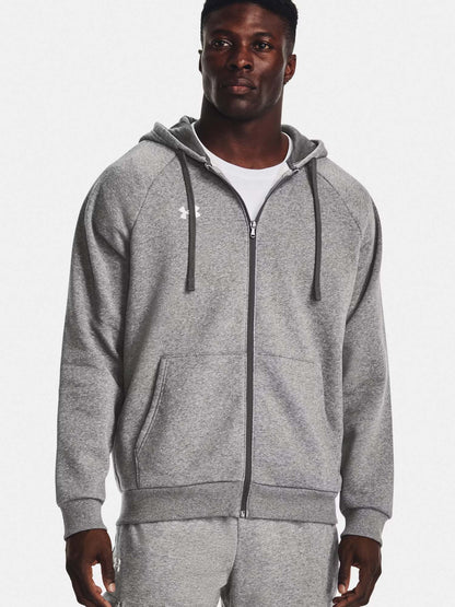 FELPA RIVAL FULL ZIP E CAPPUCCIO UNDER ARMOUR DA UOMO GRIGIO