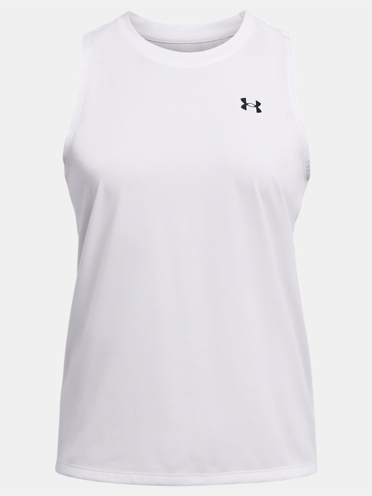 Under Armour Tech, canotta sportiva donna bianca in tessuto riciclato