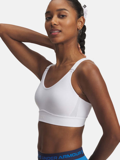 Under Armour Infinity 2.0, canotta sportiva donna bianca in poliestere