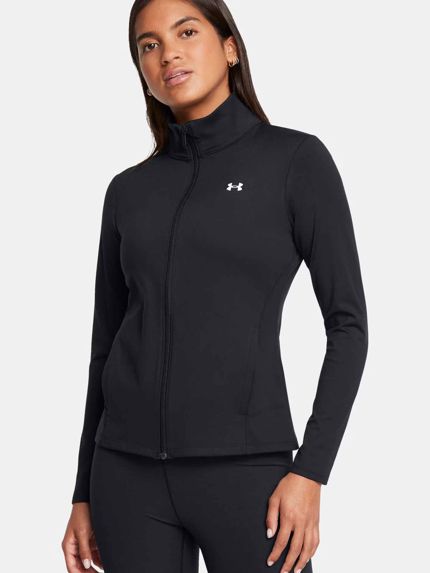 Felpa donna Under Armour Motion nera slim con tessuto traspirante