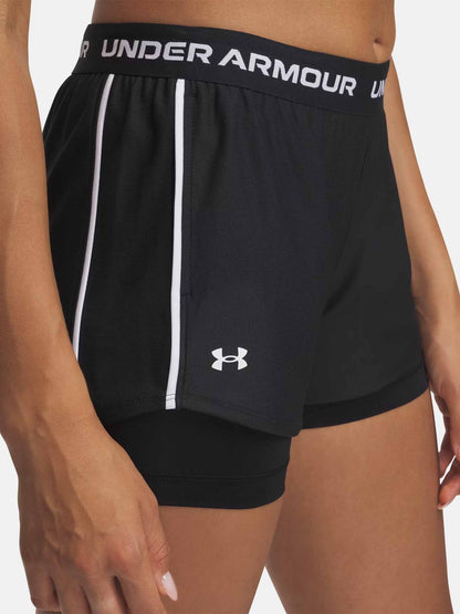 Under Armour Tech Play Up, shorts 2-in-1 donna neri da training