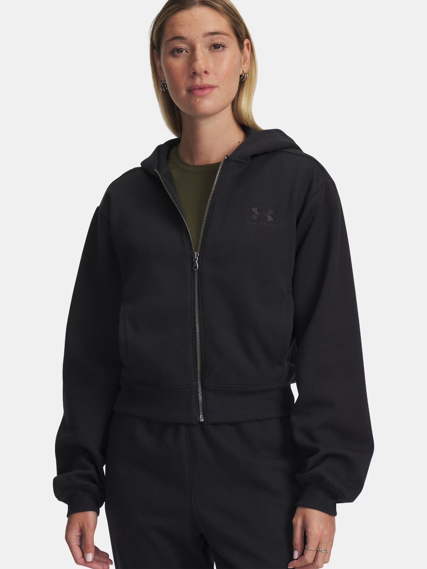FELPA FULL ZIP ICON UNDER ARMOUR DA DONNA NERO