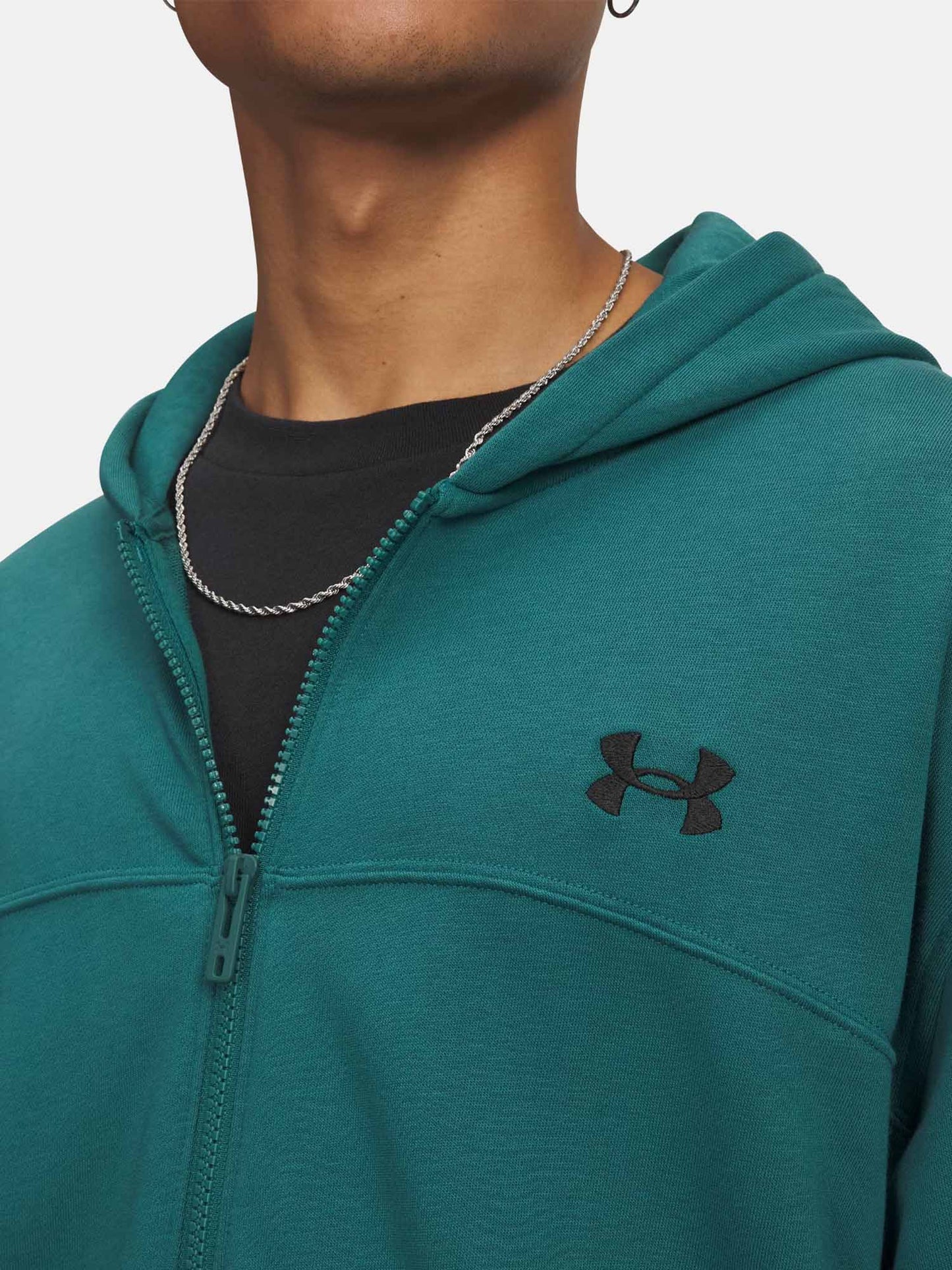 Under Armour Felpa Rival Lightweight con zip verde uomo sportiva