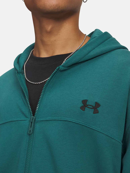 Under Armour Felpa Rival Lightweight con zip verde uomo sportiva