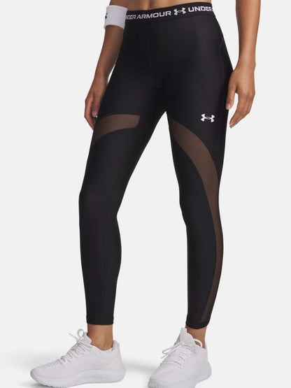 Leggings HeatGear Mesh di Under Armour donna neri per allenamento