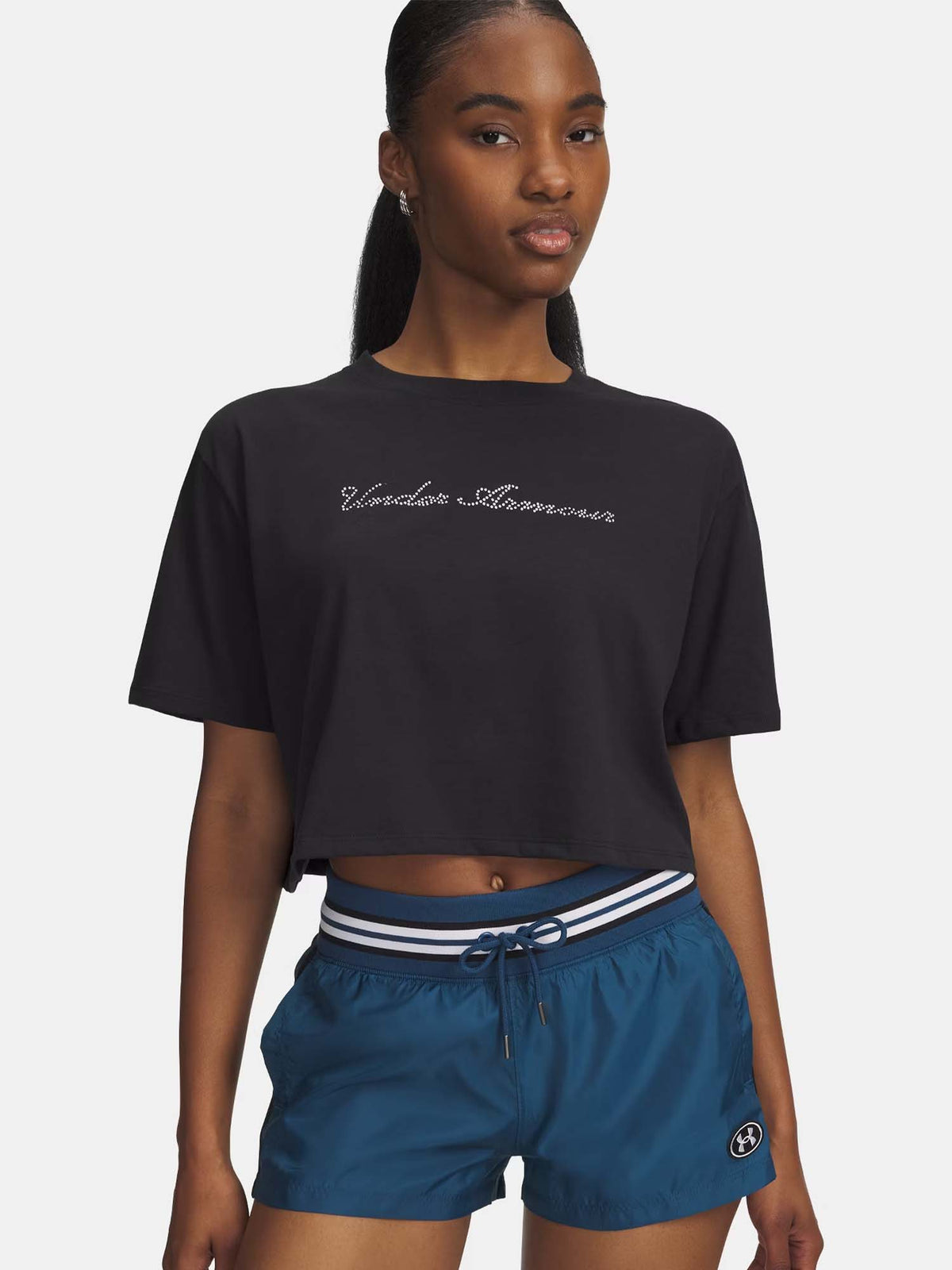 Under armour rival t-shirt mm training da donna nero