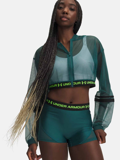 Felpa donna Under Armour HeatGear ultraleggera verde per sport