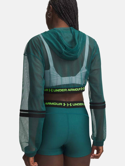 Felpa donna Under Armour HeatGear ultraleggera verde per sport